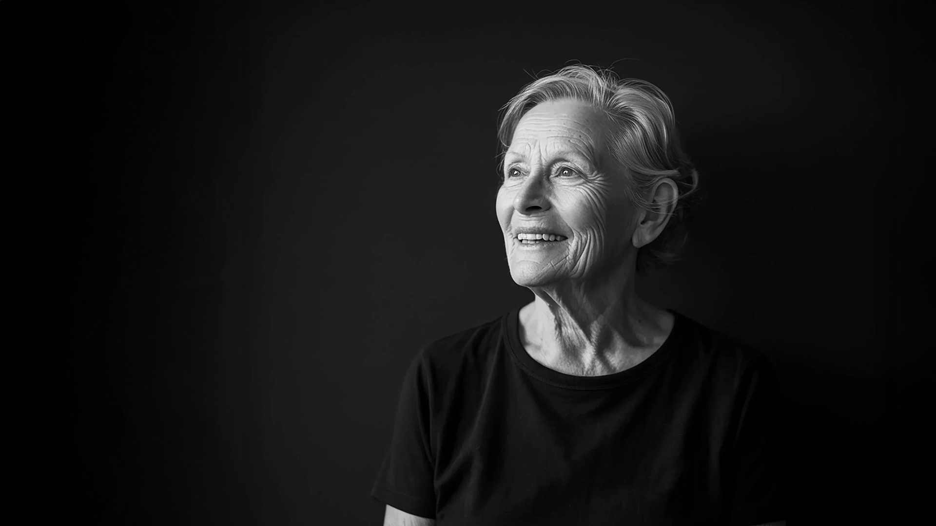 Brightly-woman-on-black-background