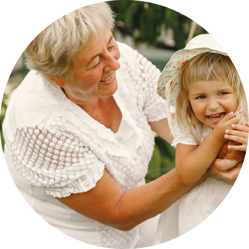 family-back-yeard-granddaughter-with-grandmother-people-with-little-chicken-mobile-1
